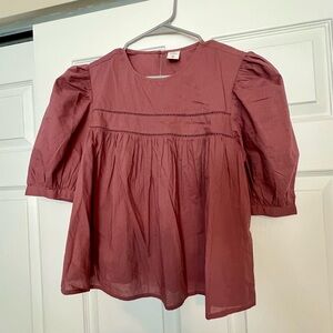 Melrose and Market Pink Puff Sleeve Blouse